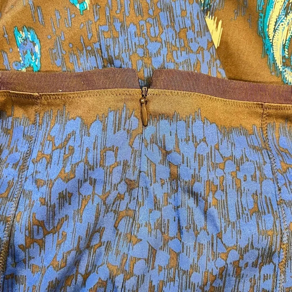 Lane Bryant A-Line Pleated‎ Multi Colored Midi Brown And Blue Skirt NWT - Picture 3 of 6